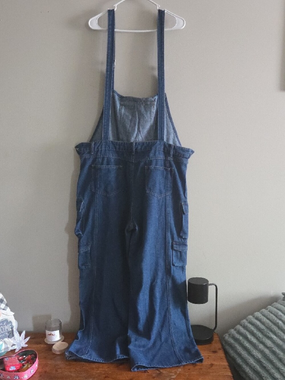 Utility Denim Cargo Overalls - Blue - Picture 5 of 6